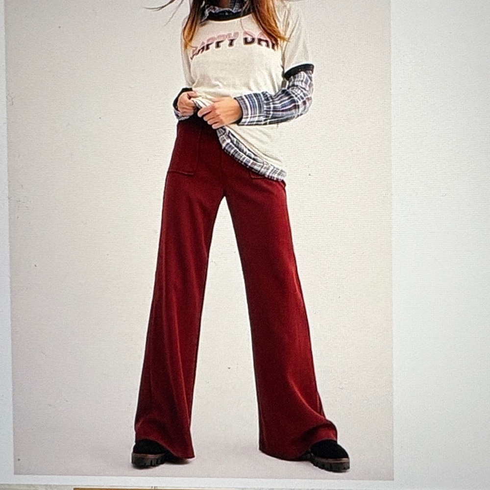Free People Rudy High Waist Flare Wide Leg Pants 8 - Picture 3 of 11